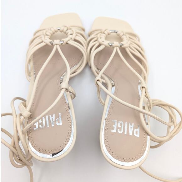 PAIGE Sierra Leather Ring Espadrilles Wedge Sandal Women's Bone Size US6 EU37 - Picture 5 of 8